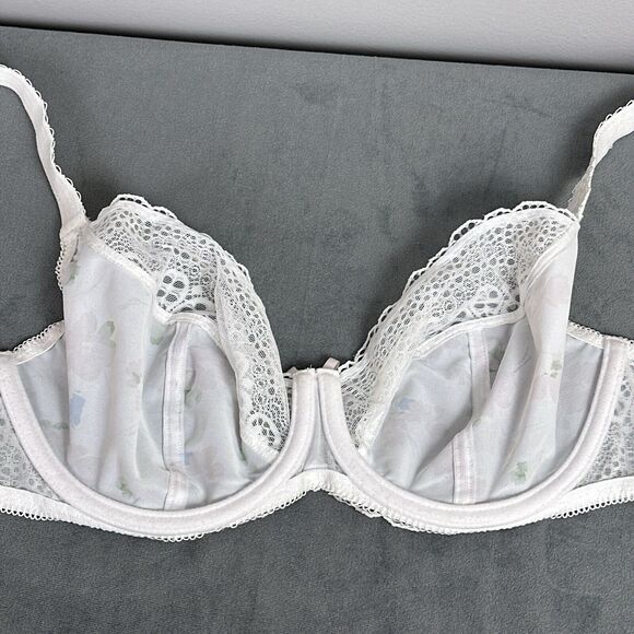 Freya Daydreaming Aa400802 Underwire Plunge Bra US Size 30H UK 30FF White Floral - Picture 6 of 8